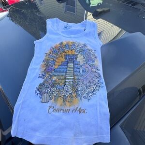 White Cancun Mexico Graphic Tank Top - Girls